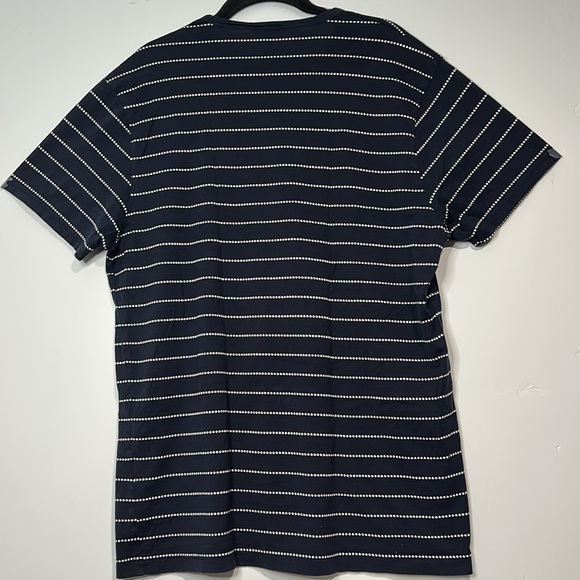 Sunspel Blue and White Striped Short Sleeve Men’s Tee - Picture 3 of 4